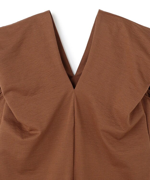 BEIGE， 【洗える】SCALA / コットンリネンボリュームスリーブワンピース Brown