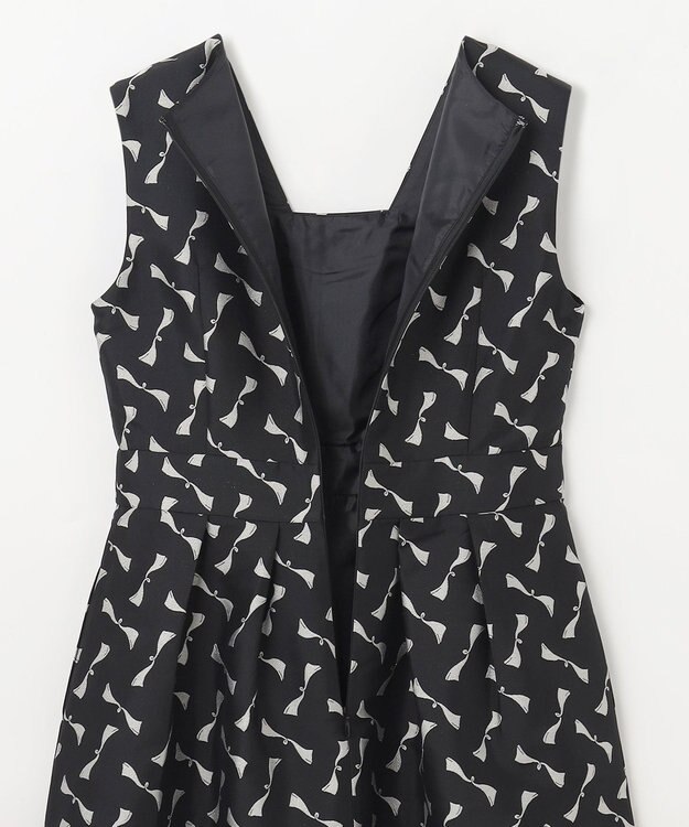 GRACE CONTINENTAL リボンジャガードワンピース ブラック