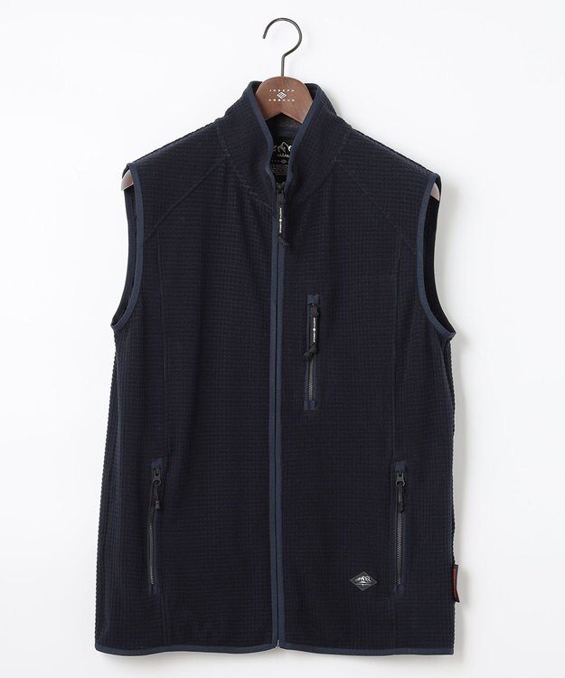 JOSEPH ABBOUD MOUNTAIN 【UNISEX】ポーラテックブロックフリース ベスト ネイビー系