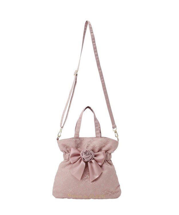 Maison de FLEUR イースターローズリボン2Wayトートバッグ Light Pink