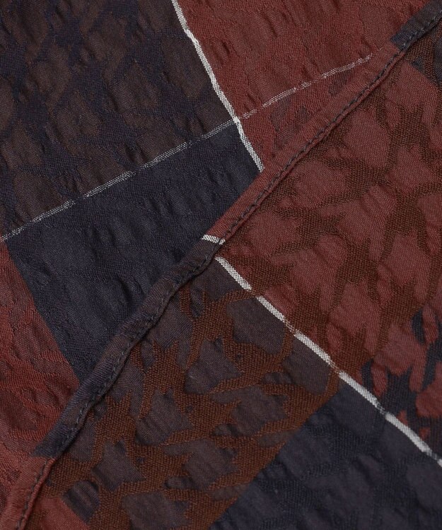 JOSEPH HOMME オーバーチェックジャガードストレッチ　レギュラーカラーシャツ ワイン系3