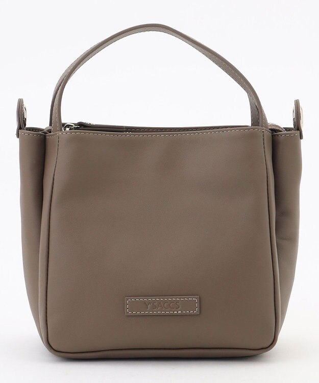 Y'SACCS カウレザー すっきり2wayミニトート グレージュ