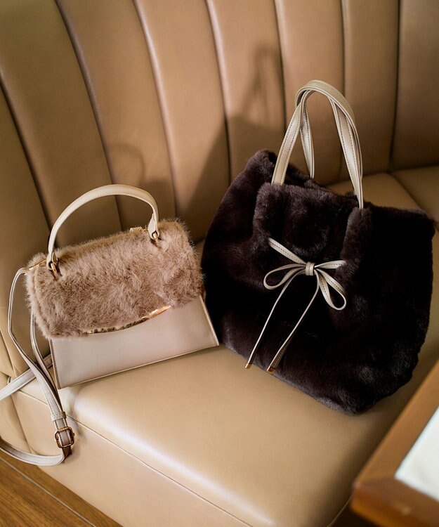 ANY SIS 【2WAY】コンビフラップ バッグ ベージュファー