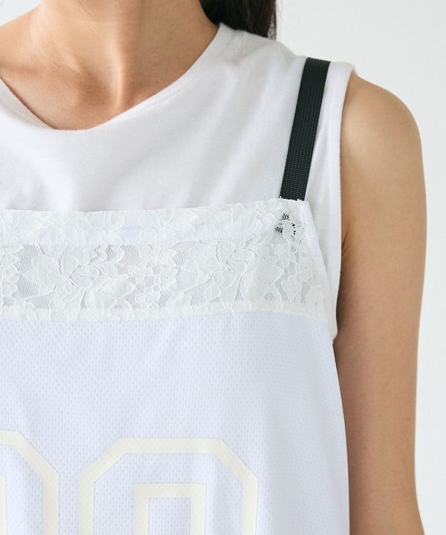 CRAFT STANDARD BOUTIQUE レース切替フリンジビスチェ White