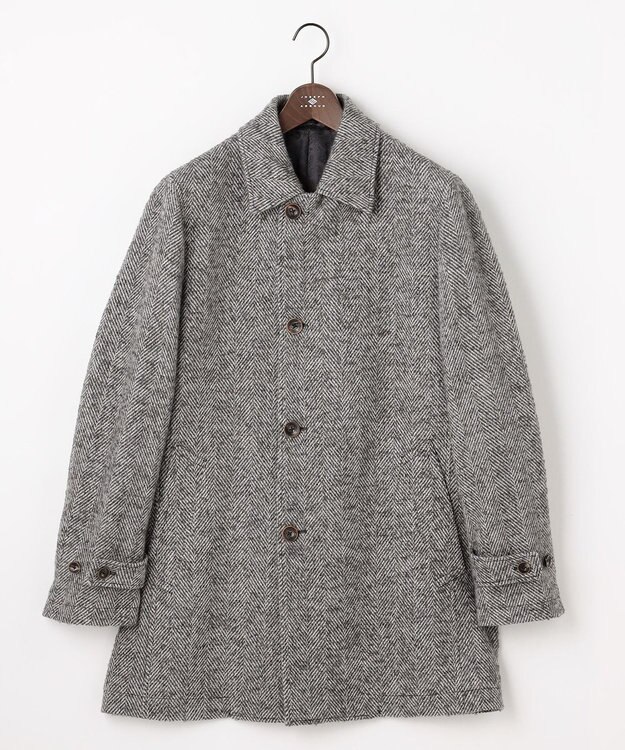 JOSEPH ABBOUD 【尾州産カシミヤブレンド素材/軽量】カシミヤブレンドアルパカヘリンボーン ステンカラーコート ライトグレー系7