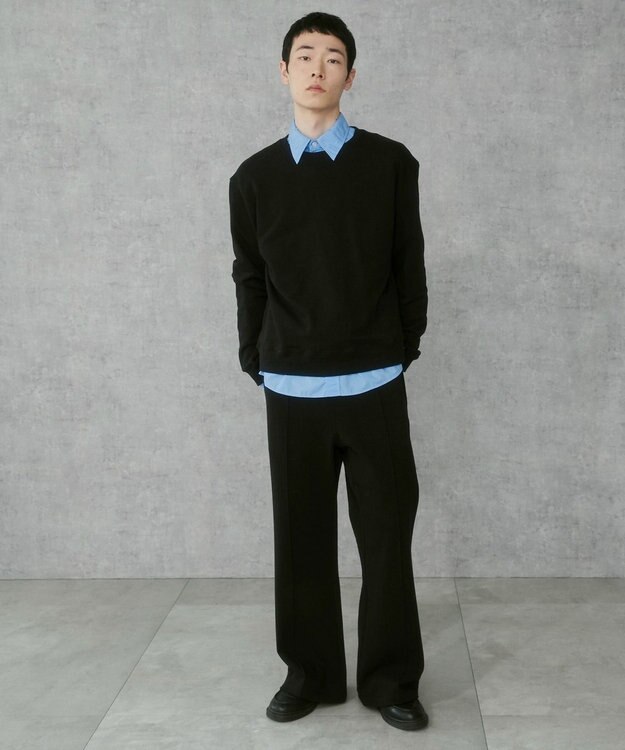 WEGO 【ウエストゴム】スウェットフレアパンツ ブラック