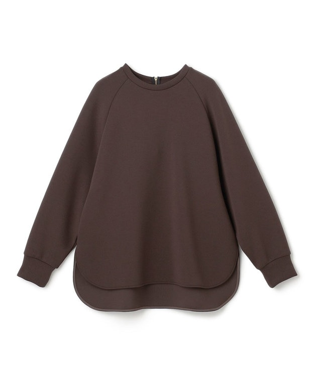 UNFILO L 【野呂佳代さん着用】BEAUTY FORM JERSEY バックZIPプルオーバー [NEW]ブラウン