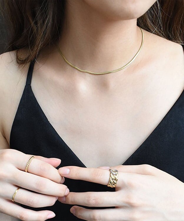 blancotokyo 【金アレ対応アクセ】平スネークネックレス ECHELLE GOLD
