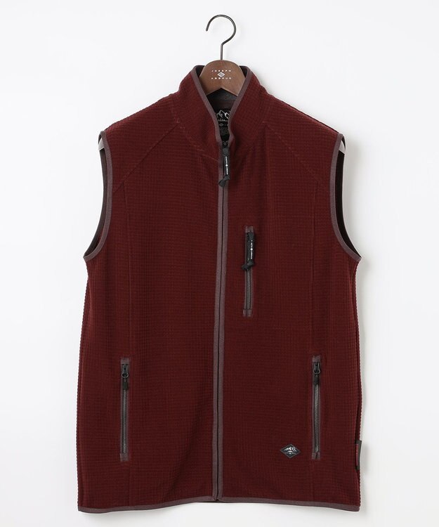 JOSEPH ABBOUD MOUNTAIN 【UNISEX】ポーラテックブロックフリース ベスト ワイン系