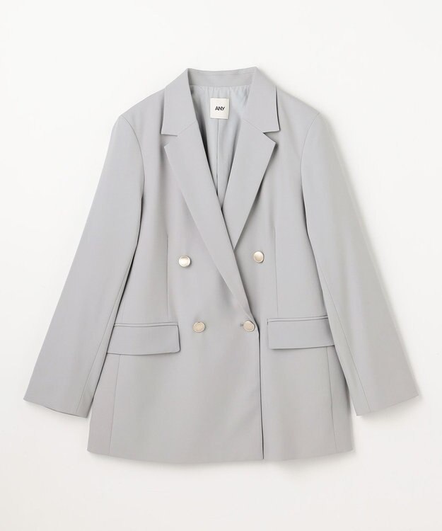ANY L イージーケアライトストレッチダブルテーラードジャケット ライトグレー