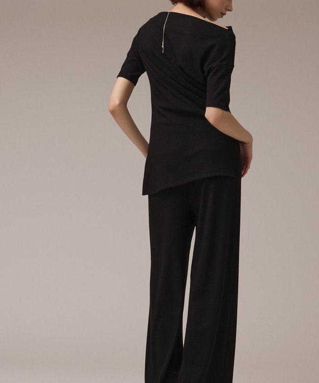 GRACE CONTINENTAL ラメリブジャージパンツ ブラック