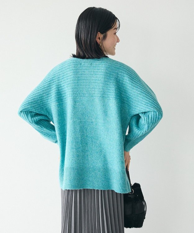 CRAFT STANDARD BOUTIQUE 編み違い斜めスリットニットチュニック Blue