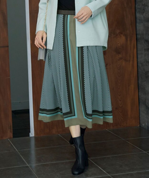 洗える】ジオメトリックハートプリント スカート / 自由区