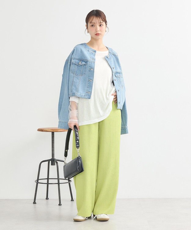 earth music&ecology ラメシアースリーブプルオーバー Off White