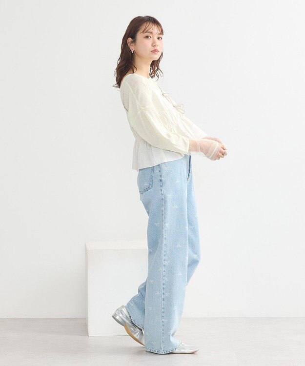 earth music&ecology ラメシアースリーブプルオーバー Light Yellow