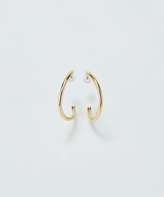 Phoebe 【金属アレルギー対応】2wayウェーブラインフープピアス　ゴールド/ニッケルフリー ゴールド