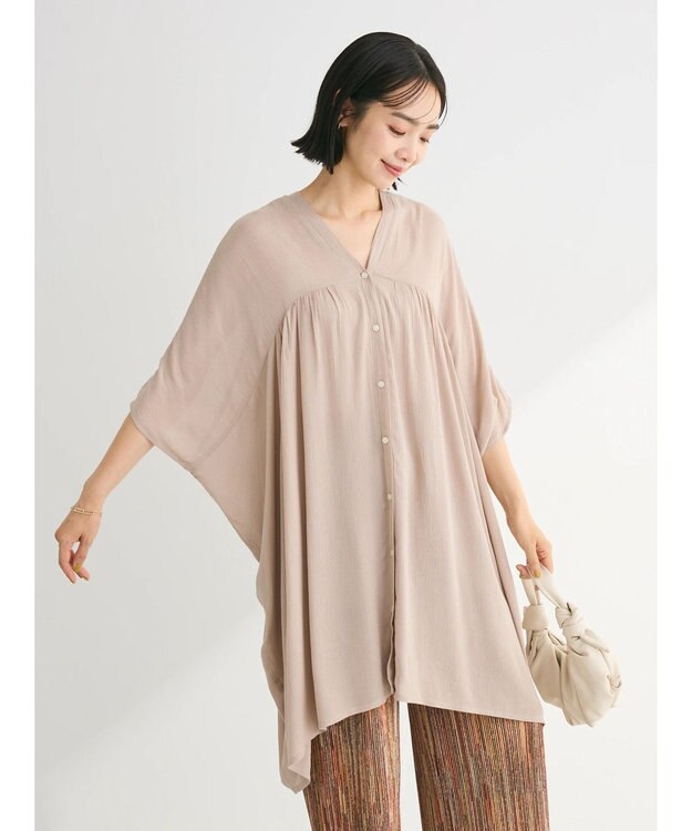 Green Parks Ｉ　レーヨンクレープチュニック Beige