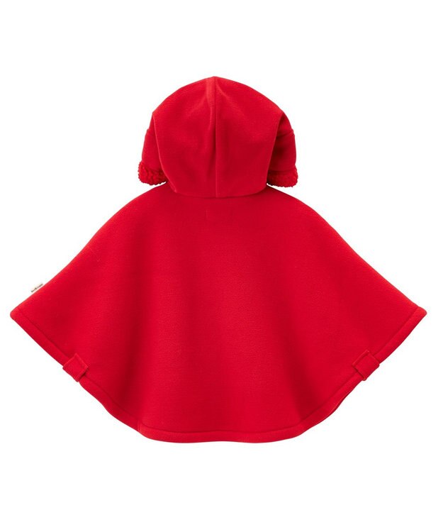 MIKI HOUSE HOT BISCUITS 【70-90cm】 お耳付きボアフリース ダッフルマント 赤