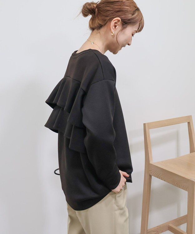 AMERICAN HOLIC 【WEB限定】バックフリルポンチプルオーバー Gray Beige