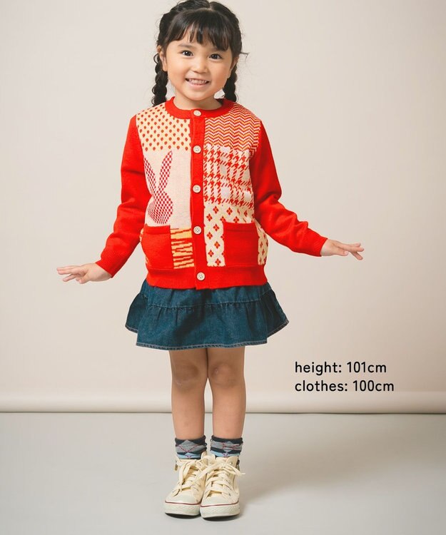 ami amie 【UNISEX】うさぎカーディガン85cm～130cm レッド