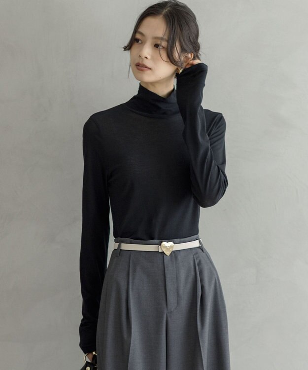 組曲 L ハイツイストシアー インナータートル ブラック系