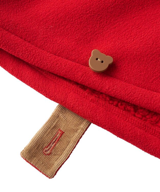 MIKI HOUSE HOT BISCUITS 【70-90cm】 お耳付きボアフリース ダッフルマント 赤