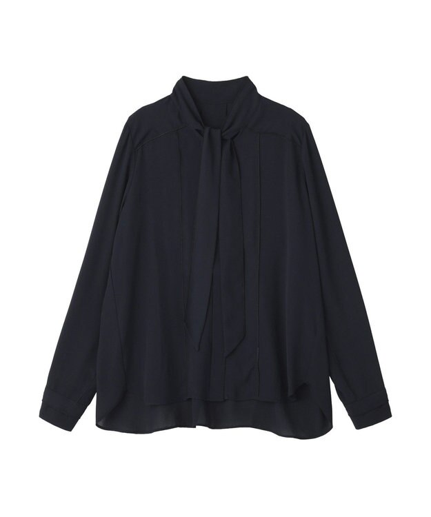 YECCA VECCA 配色ラインボウタイブラウス Off White