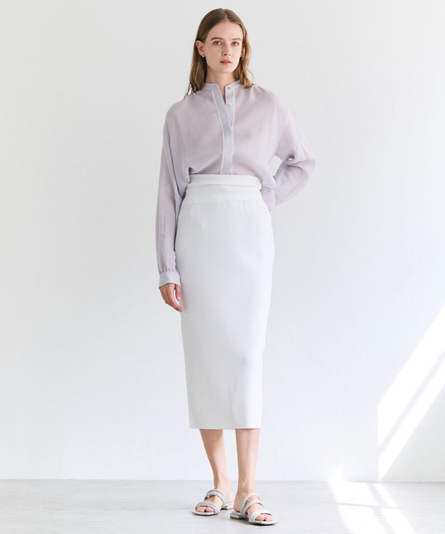 BEIGE， LAURA / ドライタッチ ストレッチニットスカート Ecru