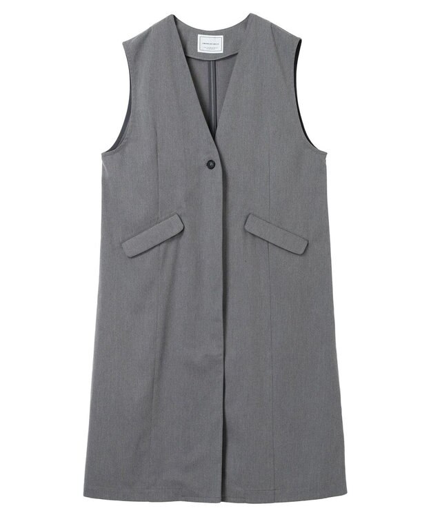 AMERICAN HOLIC ロングＶネックジレ Gray Mixture