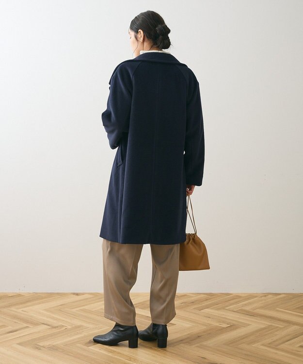 Green Parks スタンドロングコート Navy