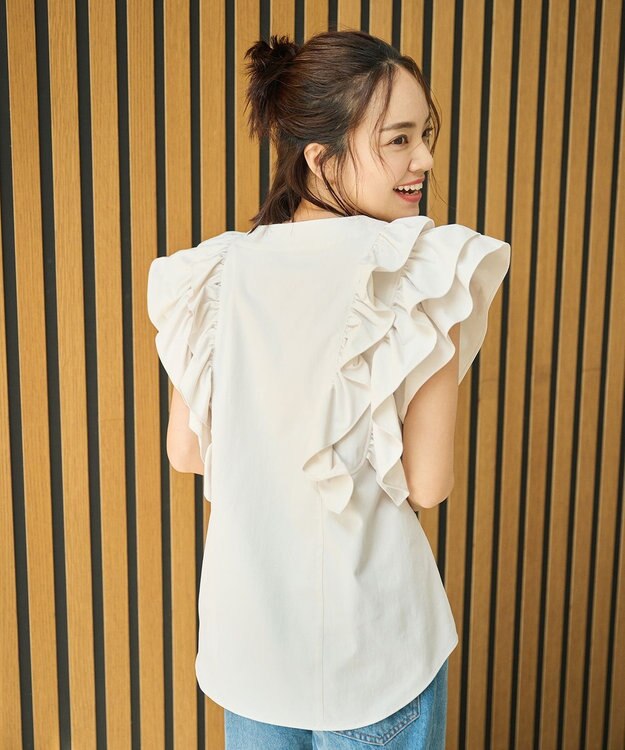#Newans ラッフルフリルブラウス オフ