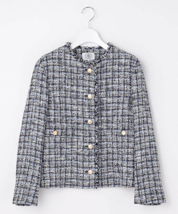 J.PRESS LADIES L ファニーツイード ジャケット ネイビー系