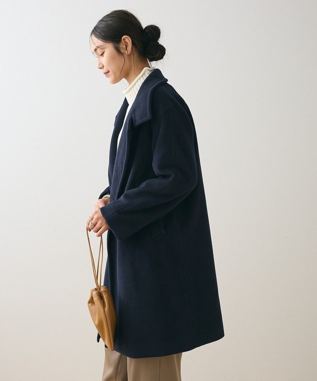 Green Parks スタンドロングコート Navy