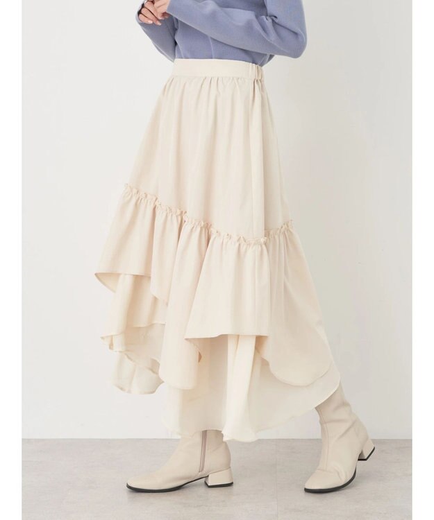 earth music&ecology イレヘムティアードスカート Ivory