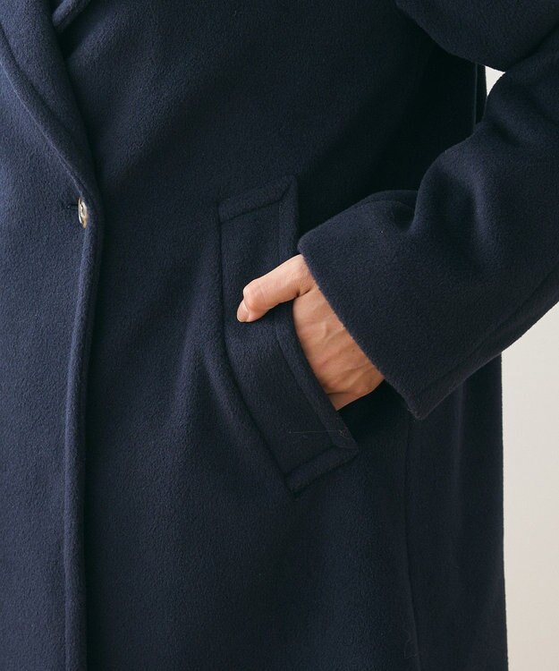 Green Parks スタンドロングコート Navy