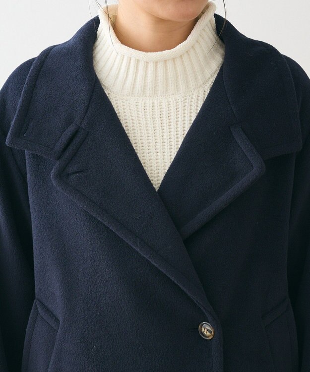 Green Parks スタンドロングコート Navy