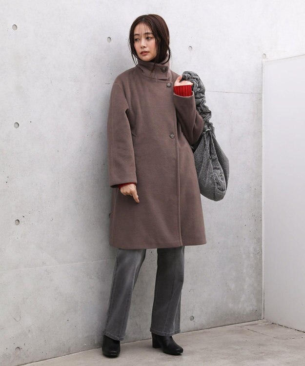 Green Parks スタンドロングコート Mocha