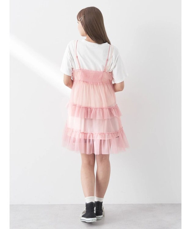 earth music&ecology チュールミニキャミワンピース Pink