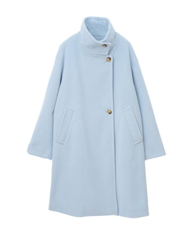 Green Parks スタンドロングコート Sax