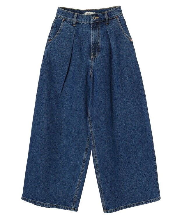 earth music&ecology タックワイドデニムパンツ Medium Indigo