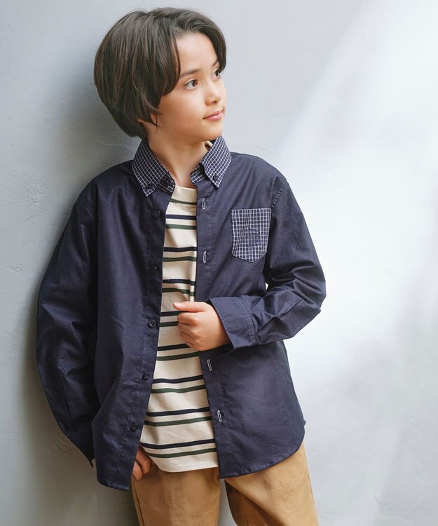 J.PRESS KIDS 【140-170cm】 トラッドボーダーロンＴシャツ アイボリー