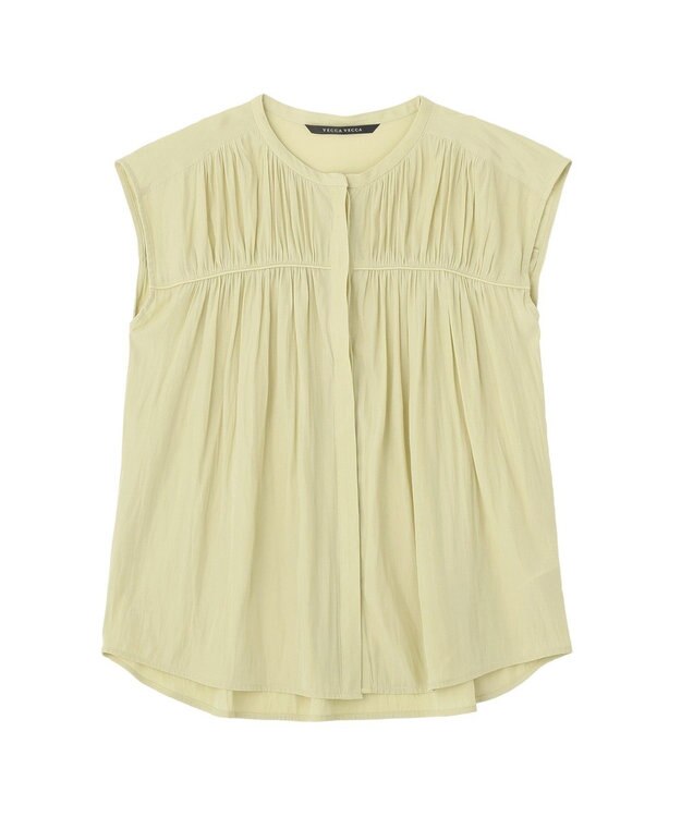 YECCA VECCA <<接触冷感>>フレンチスリーブギャザーブラウス Yellow