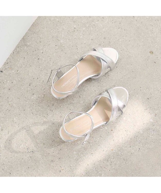MODE ET JACOMO <noyau>ヒールクロスベルトサンダル シルバー
