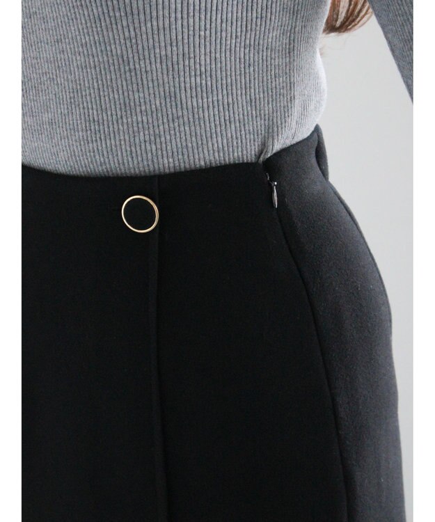 Te chichi メルトンジャージートラペーズスカート ブラック