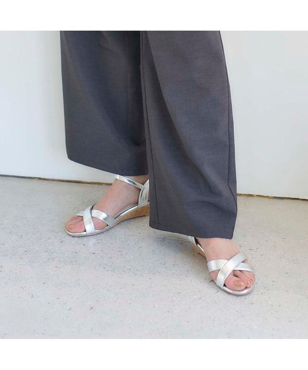 MODE ET JACOMO <noyau>ヒールクロスベルトサンダル シルバー