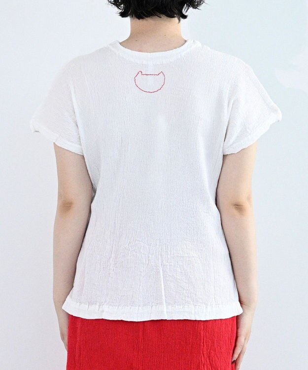 crêprie tsumori chisato creperie HAND PRINT T-Shirt FLOWER クレプリ フラワーリースプリント ドルマンTシャツ WHITE
