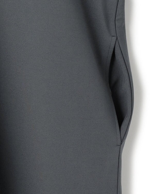 ICB 【WEB限定・洗える】ストレッチポンチ Vネックワンピース ダルブルー系