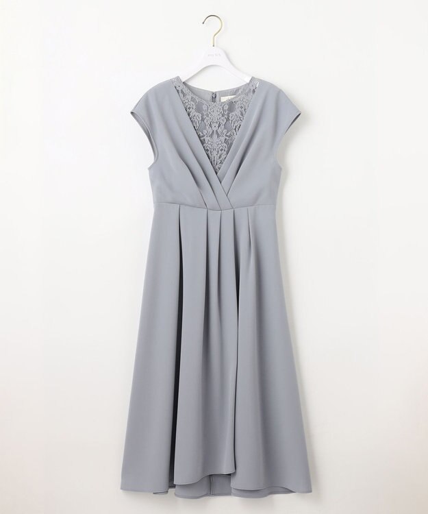 ANY SIS 【Lily Calin】カシュクールタック ドレス スモーキーブルー