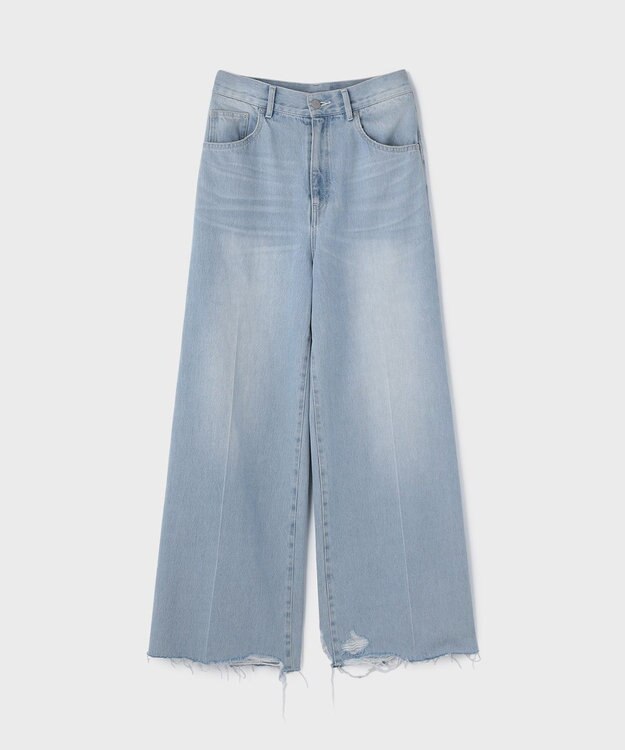 GRACE CONTINENTAL バギーデニムパンツ サックス