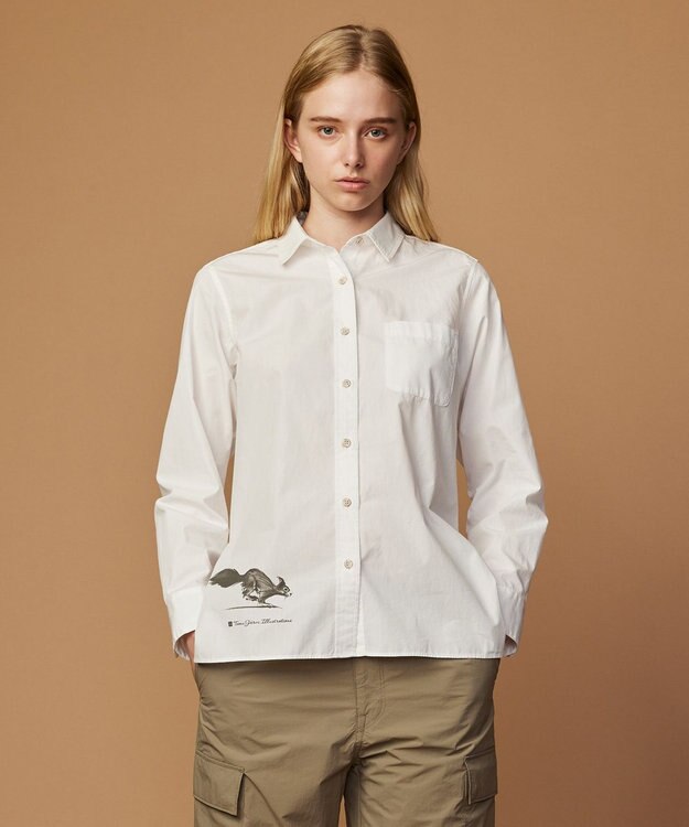 JOSEPH ABBOUD MOUNTAIN 【テーム ヤルヴィモチーフ・サスティナブル・オーガニック】オーガニックブロードシャツ ホワイト系